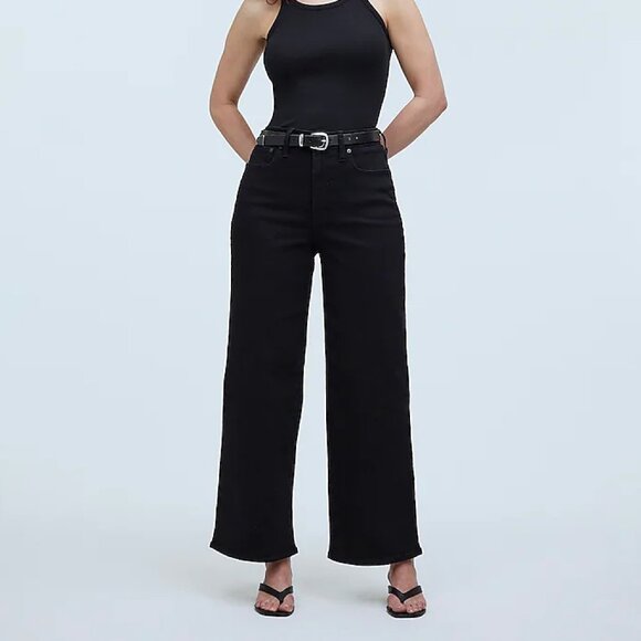 Madewell Pants - Madewell Black The Curvy Perfect Vintage Wide-Leg Jean Size 30 NWT